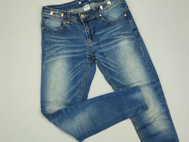 jeansowe spódnice z przetarciami: Jeansy, XS, stan - Dobry