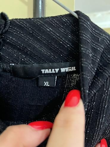 velike torbice: Crna rebrasta haljina sa svetlucavim efektom, brenda Tally Weijl — 4