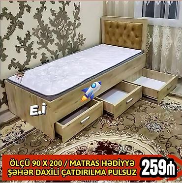 Ev üçün mebel: Yeni, Təknəfərlik çarpayı, Siyirməli — 1