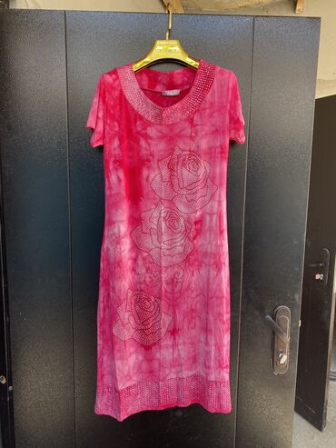 розовое платье: Повседневное платье, Лето, Средняя модель, S (EU 36)