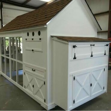 Yuvalar: Açıq havada istifadə üçün taxta toyuq damları və voliər komplektləri — 6