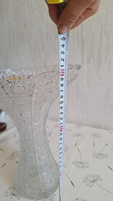 neman xrustal: Kənafidə oyma naxışlı kristal dəst - Material: qalın, şəffaf kəsim — 2