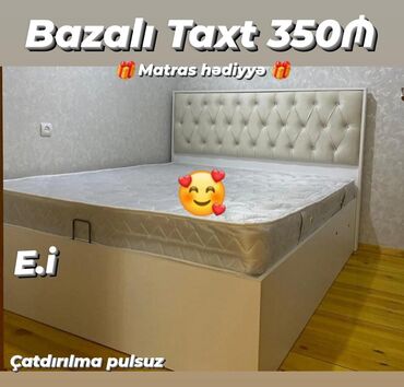 гардеробная мебель: Yeni, İkinəfərlik çarpayı, Bazalı, Matras ilə, Siyirməsiz, Azərbaycan