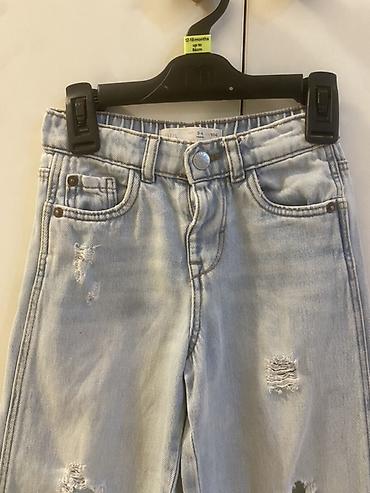 zara cins: Zara uşaq cins şalvarı - Model: geniş kəsim, düz balaq (wide leg) - — 3