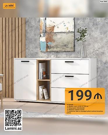 Komodlar: Məhsul: Komod - Ölçülər: Dərinlik 40 × Hündürlük 90 × En 120 sm - — 1