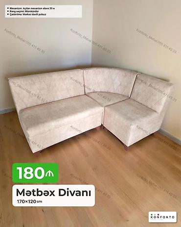 kreditle kunc divanlar: Künc divan, Mətbəx üçün, Parça, Açılan — 1