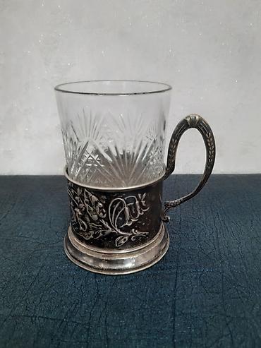dekor qab: Stəkanlar, rəng - Gümüşü, Şüşə, 1 əd, Rusiya — 1