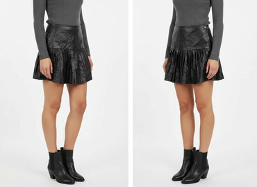 spódnice plisowane mini czarne: Top Secret, Women`s skirt, size L