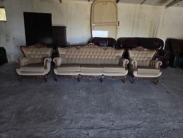 Stilske garniture: Barokni salonski komplet – trosed + 2 fotelje - Elegantan set u — 9