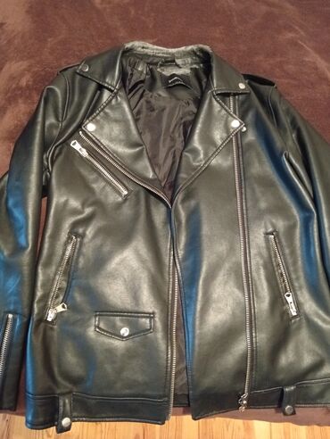 Пиджаки: Кожаная куртка, Stradivarius, S