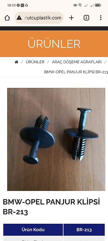 bmw şekilleri: Məhsul: Avtomobil plastik bərkidici klipslər (panjur və davlumbaz — 2