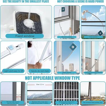 Maqnitli şüşə silən: Susə silən Wuwə silən Bu ikitərəfli U formalı teleskopik təmizləyici — 9