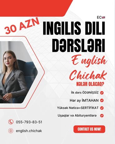 taim kursu: Xarici dil kursu, İngilis dili, Böyüklər üçün, Uşaqlar üçün, Abituriyentlər üçün