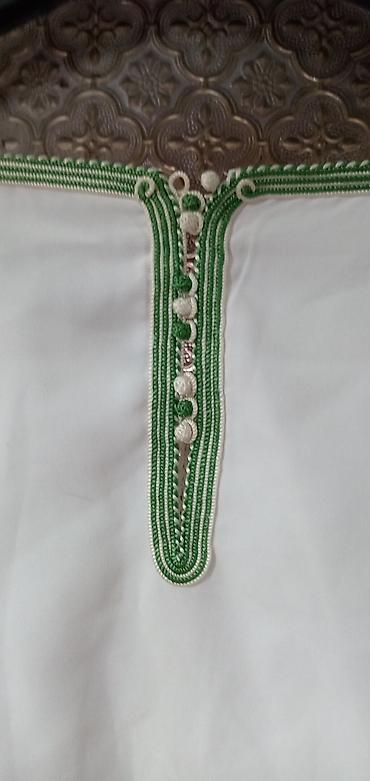 etno vencanice: Tradicionalna bela tunika sa ručno rađenim ukrasnim porubom - — 2