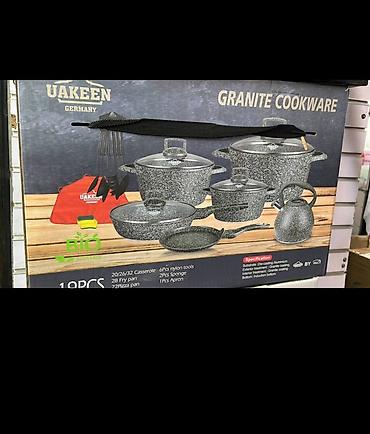 Набор посуды UAKEEN GRANITE COOKWARE, 18 предметов. Состав набора: -