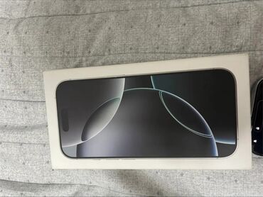 телефоны без регистрации: IPhone 16 Pro, Жаңы, 256 ГБ, Desert Titanium, Заряддоочу түзүлүш, Коргоочу айнек, Каптама, 100 %