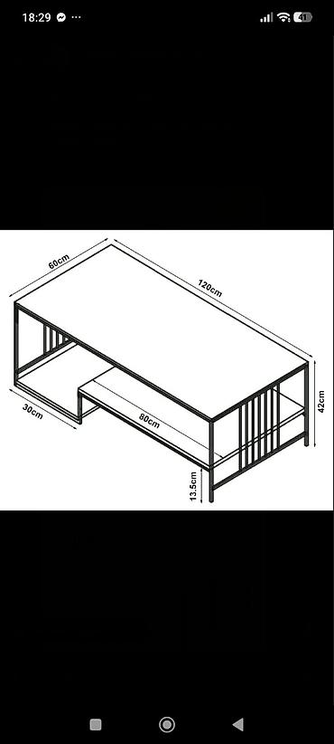 ikea lack stočić: Fa,, Moderan klubski sto sa policom - Dimenzije: 120 x 60 x 42 cm - — 2