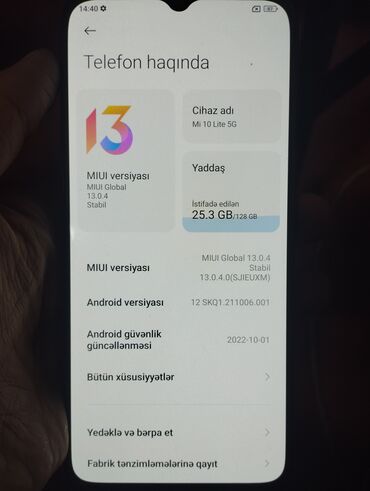 xiaomi mi note 10 lite irsad: Xiaomi Mi 10 Lite 5G, 128 GB, rəng - Qara, 
 Sensor, Barmaq izi, İki sim kartlı