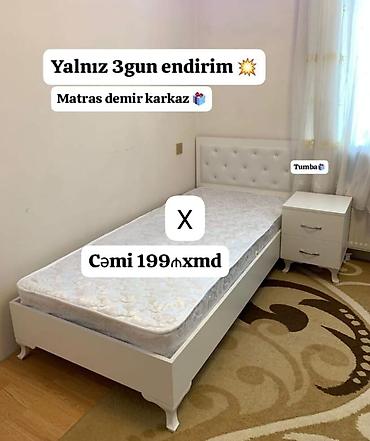 tumbocka: Ağ rəngdə tək nəfərlik yataq dəsti. Dəstəyə aşağıdakılar daxildir: - — 1