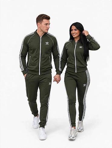 Unisex komplet trenerki – Adidas, maslinasto zelena - Gornji deo: zip