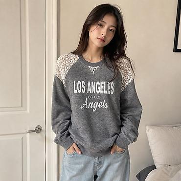 Бижутерия: Женский свитшот «Los Angeles — City of Angels» - Цвет: меланжевый — 1