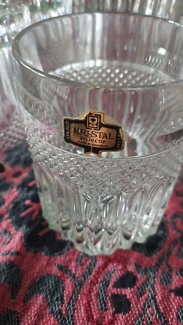za kljuceve drzaci: Kristalne čaše "Kristal" Zaječar, sa original nalepnicama. Komplet od — 1