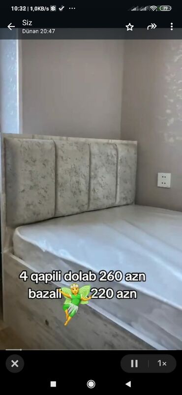 natura mebel: Новый, Односпальная кровать, Без подьемного механизма, С матрасом, Без выдвижных ящиков, Азербайджан