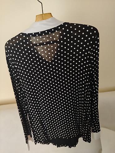 Qadın geyimləri: Qara-ağ xallı uzunqoll köynək/bluz - Brend: IVI Mens (etiketdə — 2