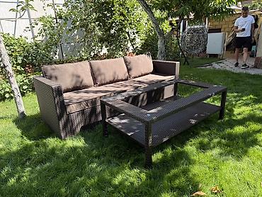 sofa: Комплект садовой мебели, Диван, Ротанг — 3