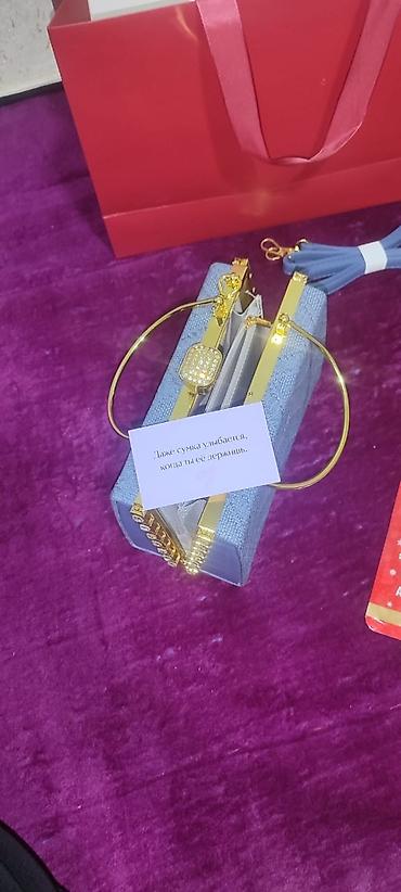 Клатчи: Мини-сумка-клатч с украшенной рамкой - Цвет: серо-голубой - Формат — 7