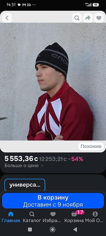 спортивный костюм лининг: Шапка вязаная «СПОРТ 1980» петушок - Цвет: темно‑синий с серыми — 4
