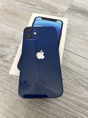 apple iphone naushniki: IPhone 12 mini, Б/у, 64 ГБ, Синий, Чехол, Коробка, 91 %