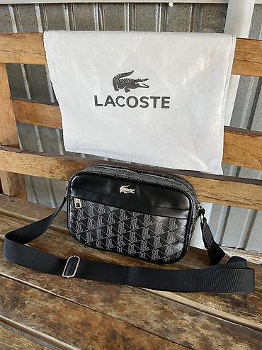 сумка детский рюкзаки: Lacoste, горизонтальная сумка-бананка/кросс-боди: - Цвет: черный с — 1