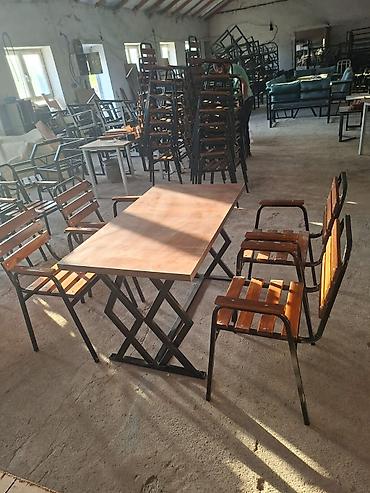 stul modelleri: Kafe, restoran, bağ evi və verandalar üçün 1 masa + 4 stul dəsti — 2