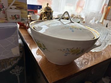 Супницы: Новая фарфоровая супница с крышкой, ссср, фарфоровый завод Дулево. - — 1