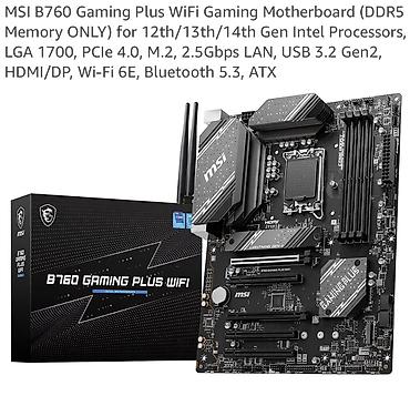 12 pro max plata: MSI B760 Gaming Plus WiFi ana plata – oyun və yüksək performanslı — 1