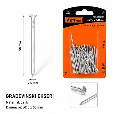 Screws & Fasteners: KMT Beli gvozdeni ekser 9368407 - Kategorija: Alati i mašine - Brend — 1