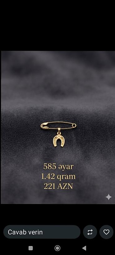 baş: Sırğa, Sarı qızıl, 585 Əyar — 3