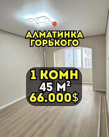 106: 1 комната, 45 м², ул. Горького / Алматинка 106 серия улучшенная, 8 этаж, Свежий ремонт — 1