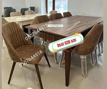 divan temizlenmesi: Qonaq otağı üçün, Yeni, Açılmayan, Oval masa, 6 stul — 9