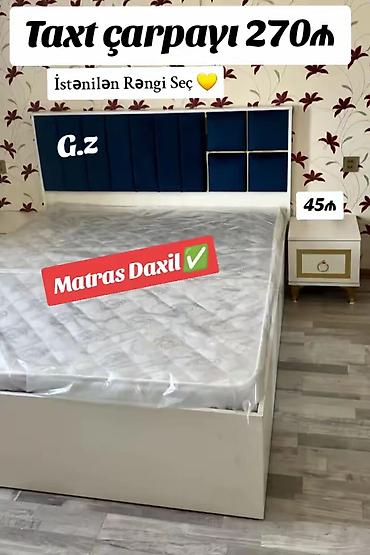taxt matrasları: Taxt çarpayı – 270₼ - Dəst: taxt çarpayı + matrass (Matras daxildir) - — 1