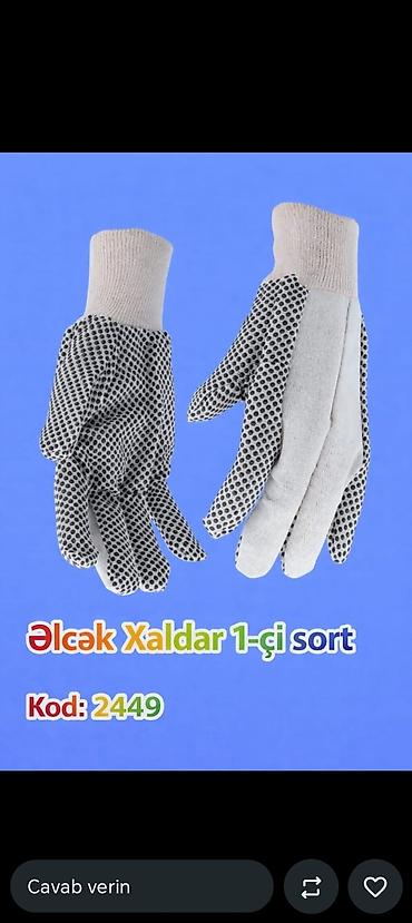 Məişət məhsulları: Məhsul: Əlcək Xaldar (1-ci sort) Kod: 2449 - Material: sıx toxunmuş — 1