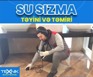 kafel metlağ: Su sızmalarının təyini və təmiri xidməti - Boru xətlərində, döşəmədə