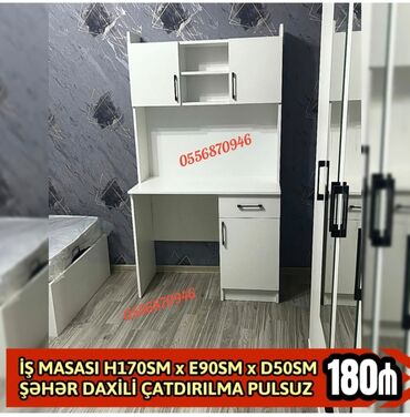 Uşaq masaları: Oğlan və qız üçün, Yeni, Siyirməli, Yazı masası, Stulsuz — 4
