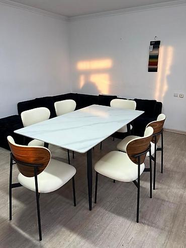 study table: Обеденные наборы со столом из керамогранита - Столешница — 6