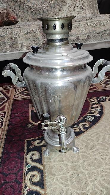 qedim samovar: QƏDİMİ SOMAVAR Klassik metal samovar – kömür/odunla işləyən model - — 4