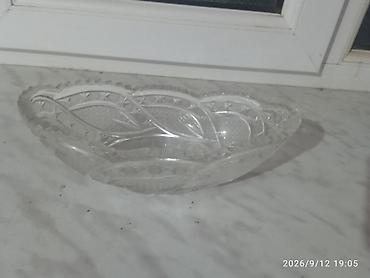 Kənaqlı şüşə/qədimi üslublu kəsimli dəst - Material: qalın, şəffaf