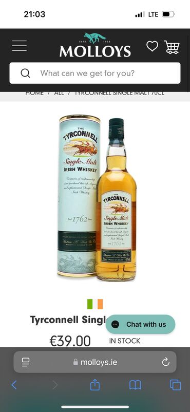 спирт медицинский купить в бишкеке: Whiskey 
Виски

Тирконнелл Айриш Виски