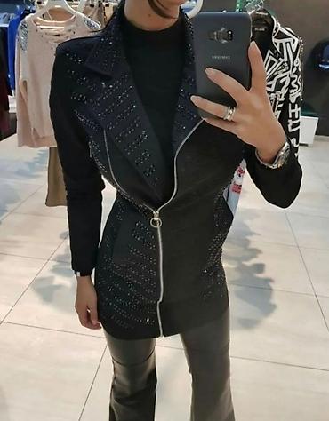 exit denim: Ženska mini haljina/jaknica/sako – crna, uskog kroja sa rajsferšlusom — 10