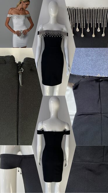 Вечерние платья: Вечернее платье, Классическое, Короткая модель, Полиэстер, Без рукавов, Стразы, S — 9